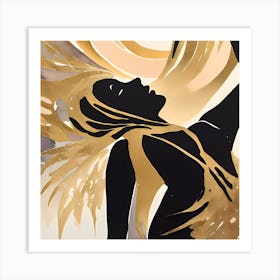 'Abstract Golden Woman' Art Print