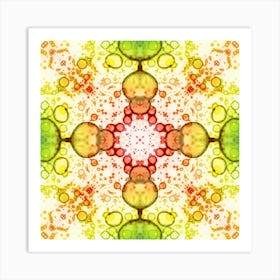 Green And Yellow Abstract Watercolor Pattern 3 Art Print