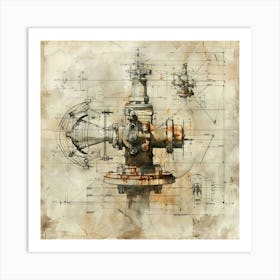 Steampunk Fire Hydrant Art Print