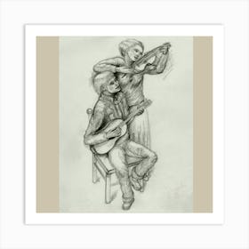 musicians in love play together: harmony Art Print