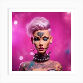 Bad Girl Tattoo Barbie 2 Art Print