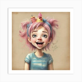 Ice Cream Girl 3 Art Print