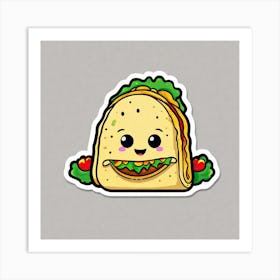 Mexican Taco Sticker 2d Cute Fantasy Dreamy Vector Illustration 2d Flat Centered By Tim Burt (11) Art Print