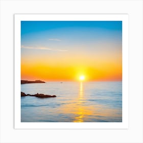 Sunset Over The Sea Art Print