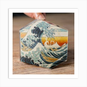 Great Kanagawa Acrylic Ramen Block 3d Render 10 Art Print