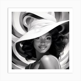 Black And White Hat 1 Art Print