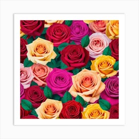 Colorful Roses 15 Art Print