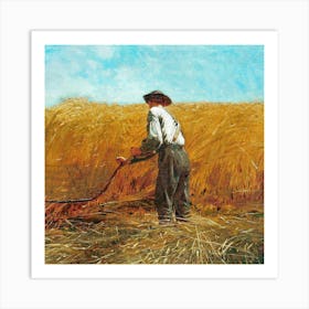 Farmer In A Wheat Field Art Print