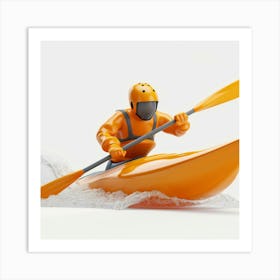 Orange Kayaker Art Print