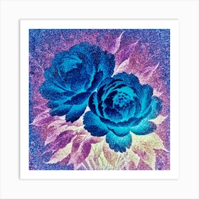 Blue Peonies Art Print