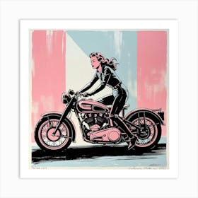 'Girl On A Motorcycle' Art Print