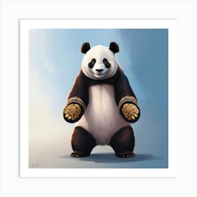 A Highly Detailed, Digitally Painted Image Of A Majestic Panda Bear Avatar Standing Upright (1) Art Print