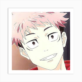 Art painting of a smiling anime boy Art Print