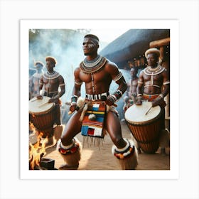 African Drumming 2 Art Print