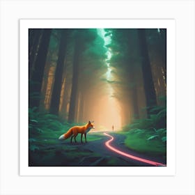 Fox In The Forest 77 Art Print