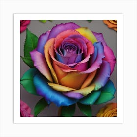 Rainbow Rose 12 Art Print