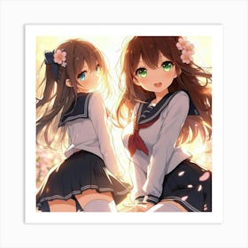 Two Anime Girls Art Print