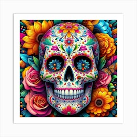 Day Of The Dead Skull 4 Art Print