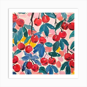 Summer Cherries Painting Matisse Style 2 Art Print