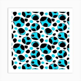 Turquoise Spotty Retro Art Print