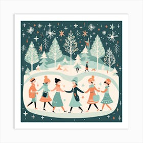 Christmas In The Park Art Print