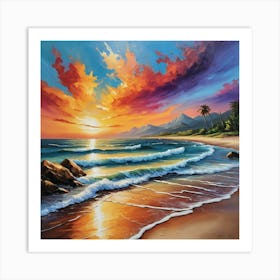 Sunset On The Beach 6 Art Print