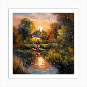 Riverside Impasto Art Print