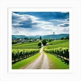 Plant Green Tree Grass Texture Scenic Rural City Farm Building Lane Road Background Clo 2 1 Art Print