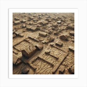 Village In The Desert Art Print