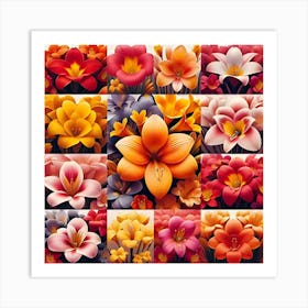 Image Of Different Clivia Flowers Art Print