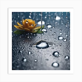 Raindrops On A Flower Art Print