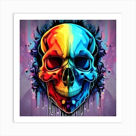 Rainbow Skull Art Print