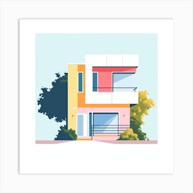 Modern House Vector Illustration 2 Art Print