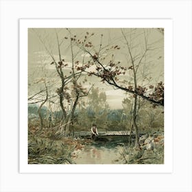 Boat In The Woods Art Print