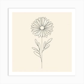 Title: "Minimalist Daisy Delight: A Simple Yet Elegant Line Art Floral Illustration"  Description: 'Minimalist Daisy Delight' is an elegant art piece that captures the essence of simplicity and sophistication in a single floral illustration. This artwork features the clean lines of a daisy, rendered in a graceful line art style, set against a soft, neutral background that allows the beauty of the flower to stand out. The subtle interplay of contours and space invites a calming effect, making it an ideal choice for those seeking a minimalist aesthetic with a touch of natural elegance. This piece is perfect for adding a serene and artistic touch to any room, from modern living spaces to tranquil bedroom retreats. Embrace the beauty of simplicity and let this chic daisy line art print infuse your home with its understated charm and contemporary appeal. Art Print