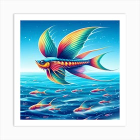 A Image Of A Flying Fish 4 Art Print