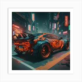 Pumpkin Car (Cyberpunk10) Art Print