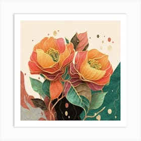 Two Flowers In A Vase Art Print