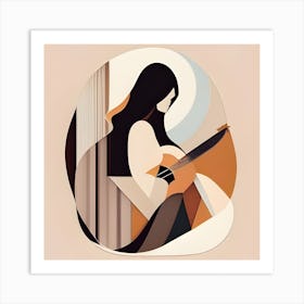 Womanstrummingshapes Art Print