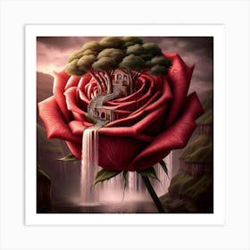 xHouse On A Rose Art Print