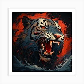 Majestic Stripes: Portrait of a Tiger Art Print