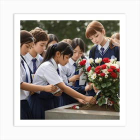 The female students mourn their professor Art Print