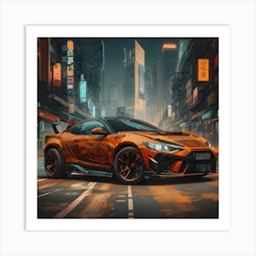 Pumpkin Car (Cyberpunk17) Art Print