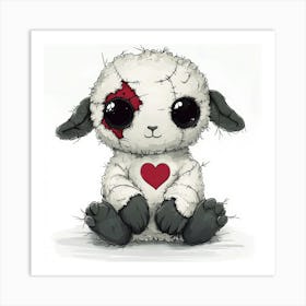 Sheep With A Heart Art Print