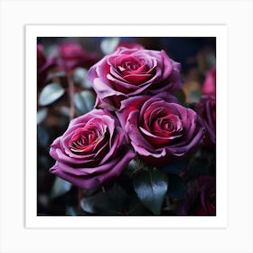 Purple Roses 1 Art Print