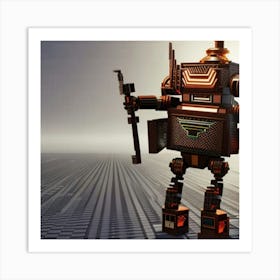 Robot In Space Art Print