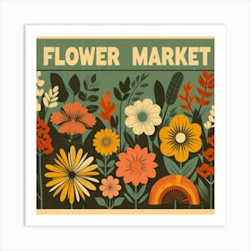 Flower Market Vintage Poster Art Print