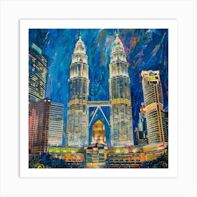 Petronas Towers At Night Art Print