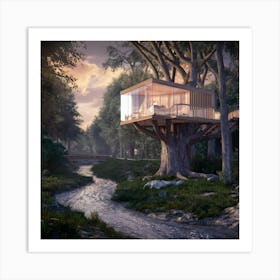 Tree House 2 Art Print