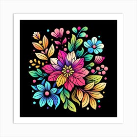 Colorful Flowers 1 Art Print